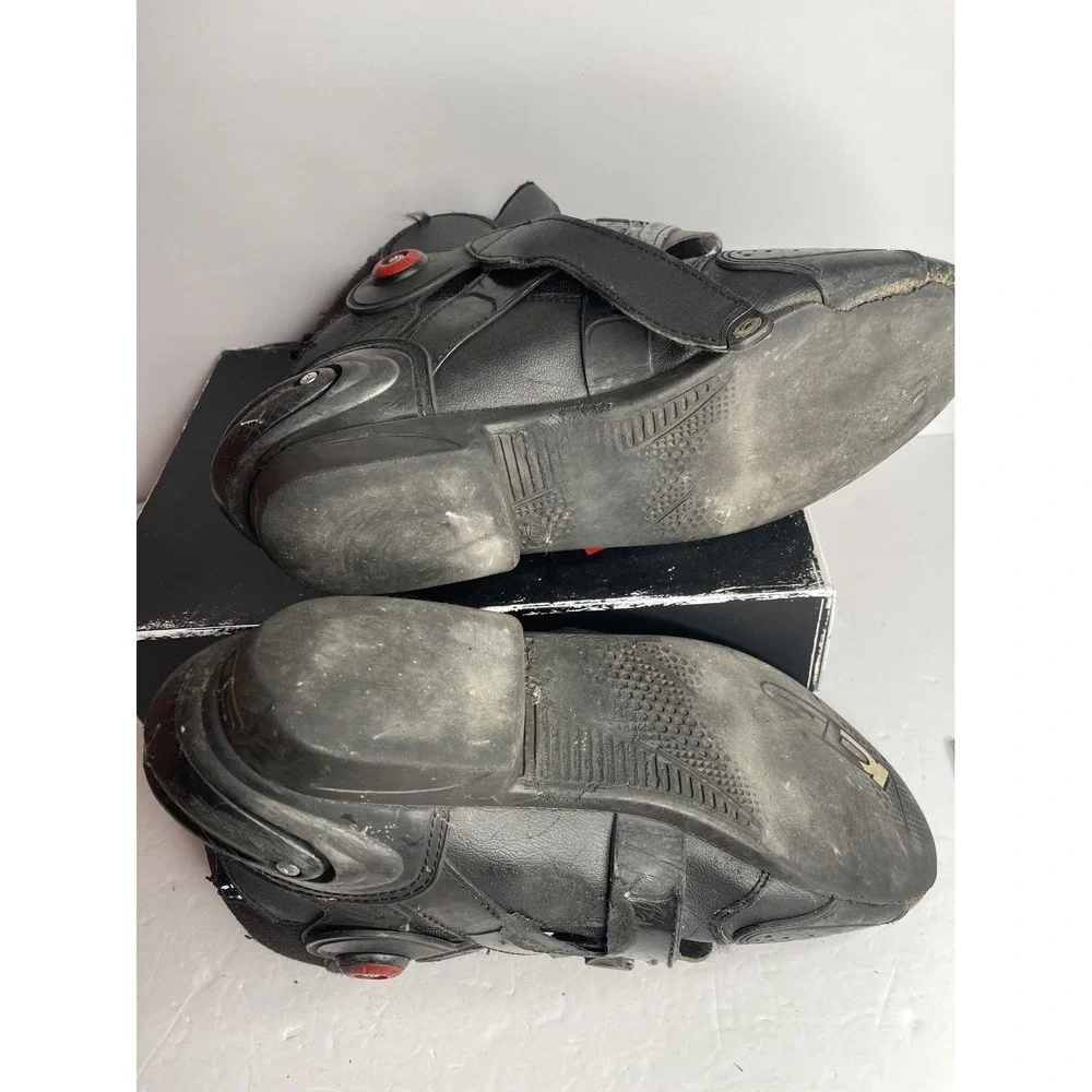 Sidi Motorcycle Riding Boots Black Red Racing Sport Touring Mens Size 10.5‎